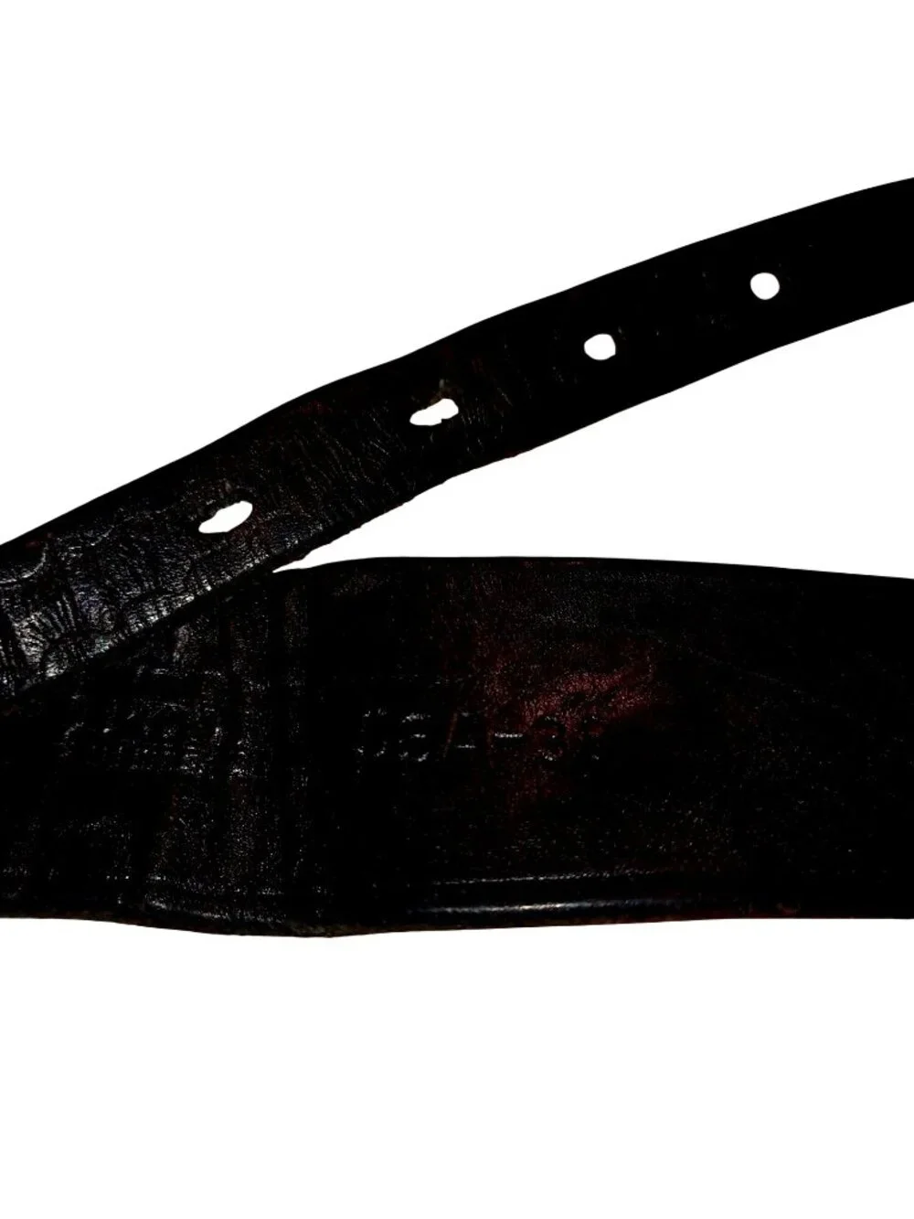 Belt Black Western Rugged Ranger Weave Leather Solid Brass Buckle Unisex Size 38